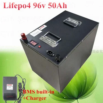 

High 96v 50Ah lifepo4 battery for Forklift electric bicycle battery scooter ebike 8000w 5000w inverter motor + 5A charger