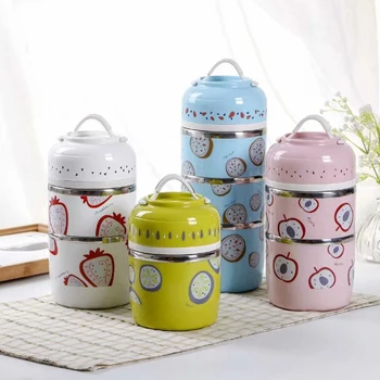 

All Layer Leakproof Thermos Thermal Lunch Box kids Adult School Cartoon Stainless Steel Bento Food Container Portable Japanese