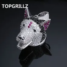 TOPGRILLZ, Собачья голова, Мужская подвеска и ожерелье, цепочки, оригинальное животное, хип-хоп ювелирные изделия, серебряное длинное ожерелье, s для подарков