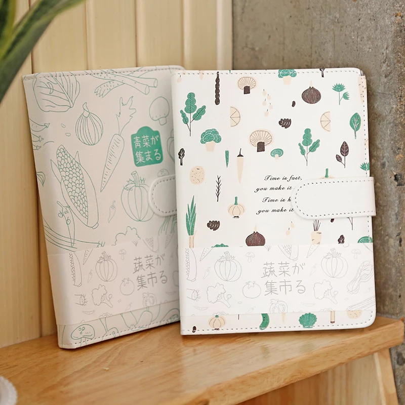 

Vegetable Market Notebook Notepad PU Magnetic Buckle Notepad Portable Account Diary 1PCS