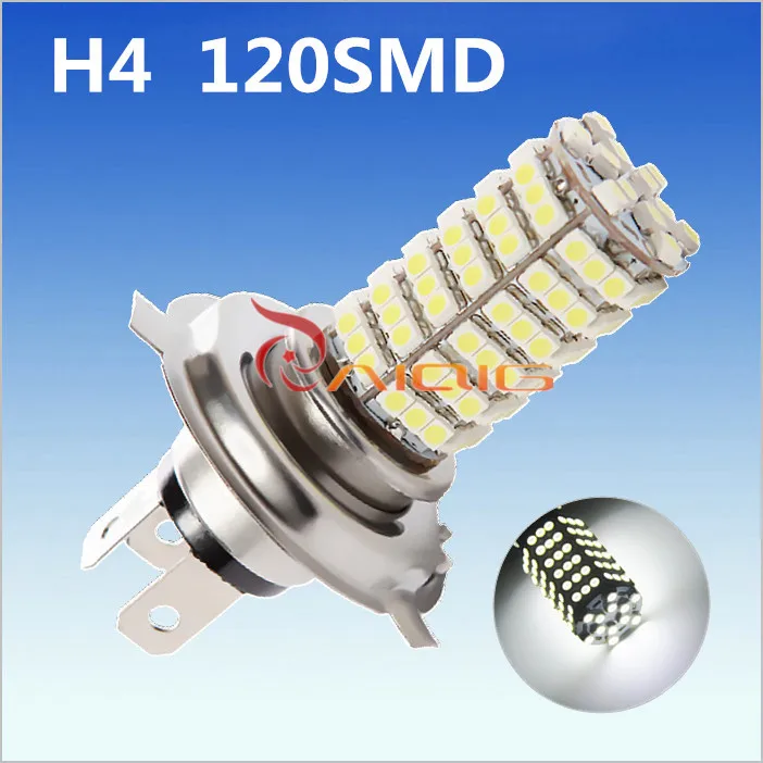 

H4 120 SMD Pure White Head Fog Lamps LED Car Light Lamp Bulb Auto car led bulbs Car Light Source parking 12V 6000K