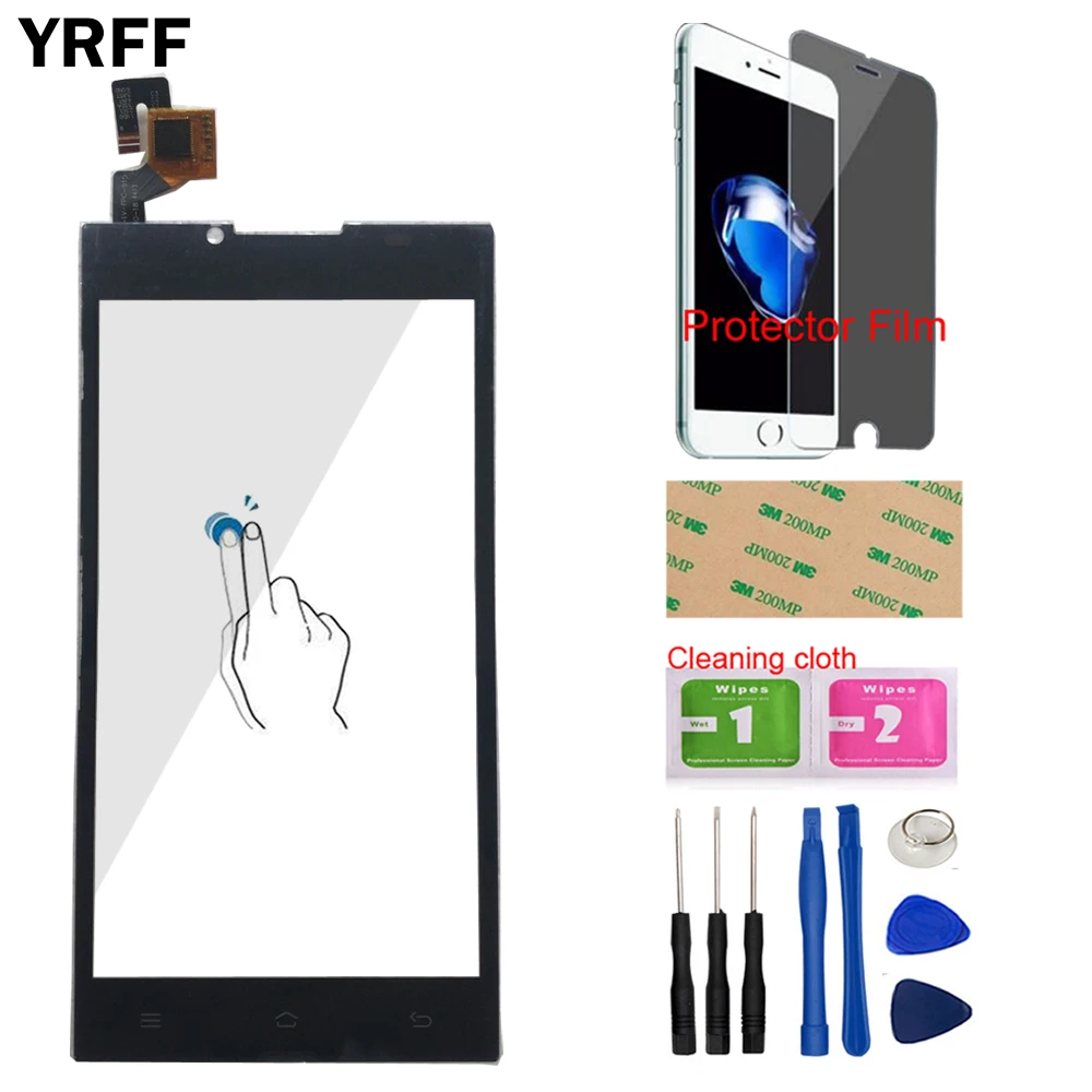 

YRFF Phone Touch Panel For Doogee DG2014 DG 2014 Touch Screen Front Glass Digitizer Panel Sensor Tools Protector Film