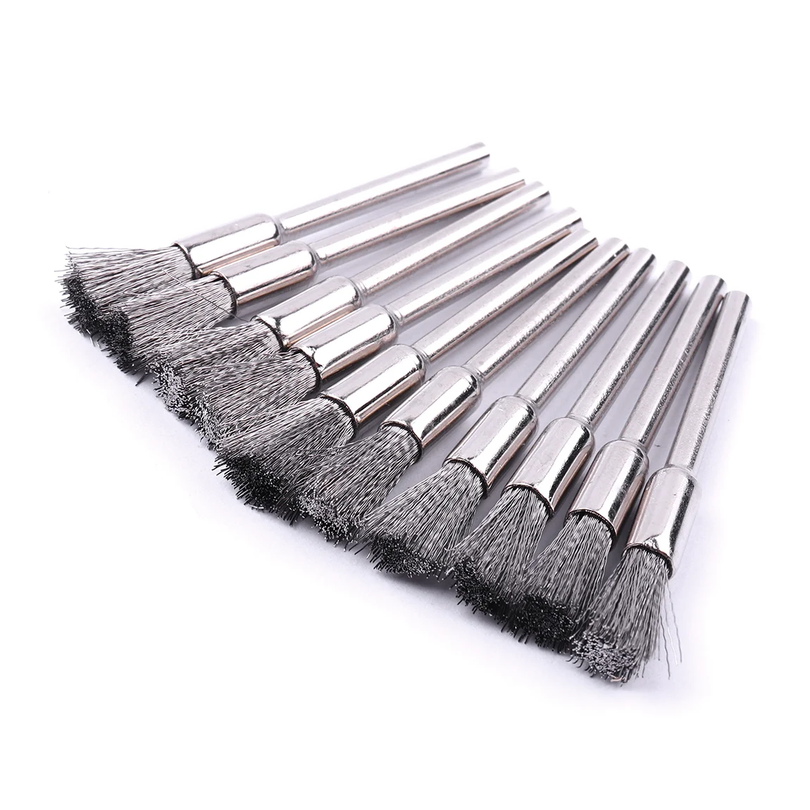 

10pcs Steel Wire Wheel Brush Buff Buffing Rotary Polishing Drill Bit For Dremel