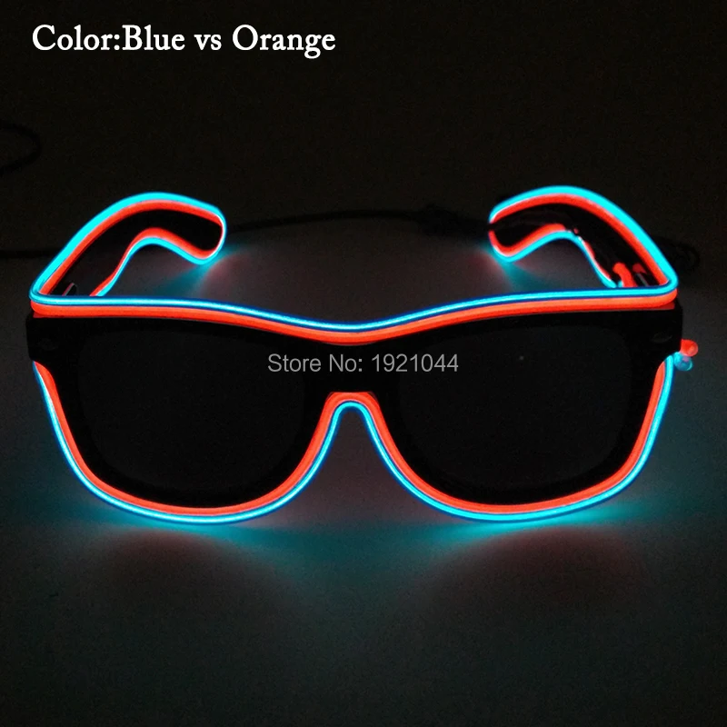 

New type Voice Activated Light-up illuminated Neon Electroluminescent El Wire LED Glasses Light Costumes Glasses 50pcs