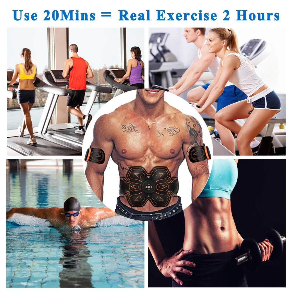 ABS Stimulator Muscle EMS Abdomen Muscle Trainer Toner Toning Belt Home Gym Office Fitness Arm/Leg Vibration Fitness Massager