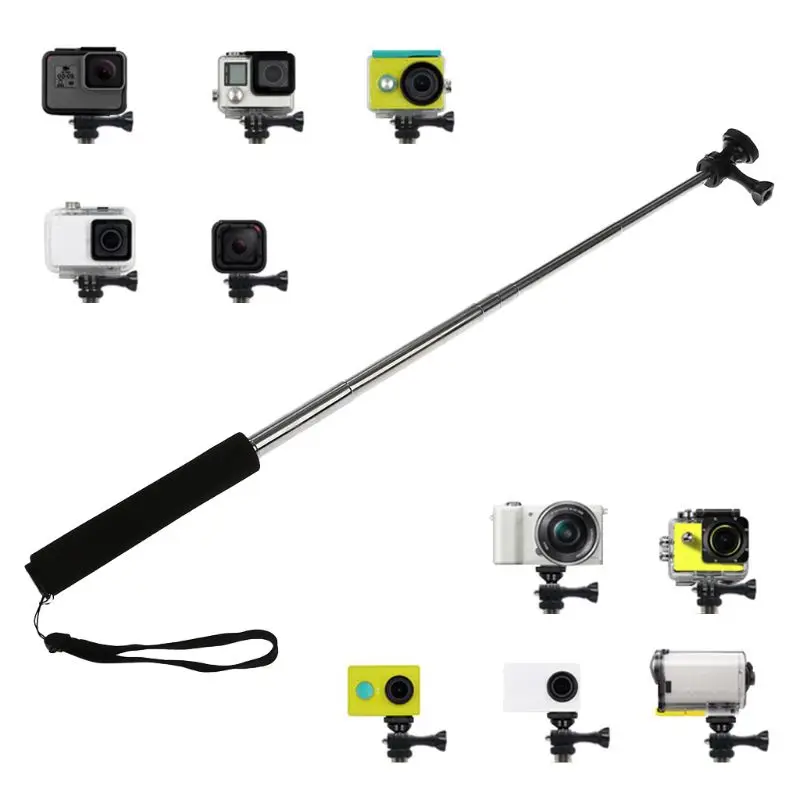 

Protable Telescopic Handheld Selfie Monopod Extendable Pole Stick For GoPro Hero 6/5 Sport Camera Light Monopod