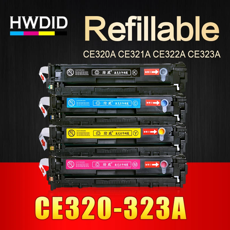 

HWDID 1pcs CE320A CE321A CE322A CE323A 320 320a 128A Compatible Color Toner Cartridge for HP laserjet CM1415 CM1415fn CM1415fnw