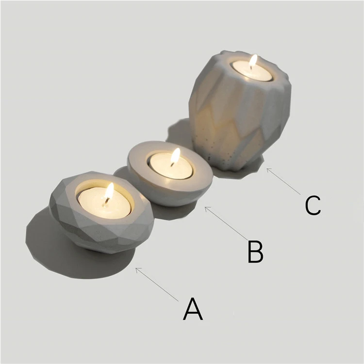 Silica gel silicone molds Cement Candlestick mold Concrete Decoration
