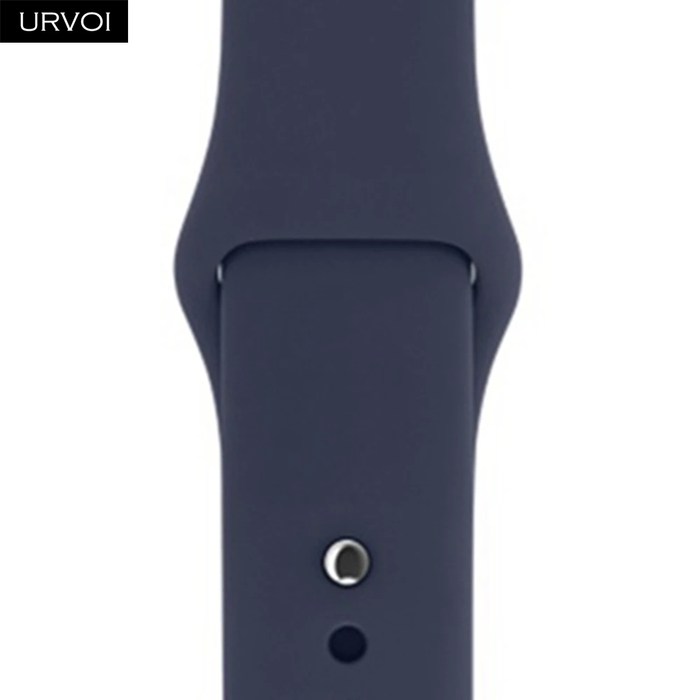 Спортивный ремешок URVOI для Apple Watch series 5, 4, 3, 2, 1, силиконовый ремешок для iWatch, 44 м, с застежкой, цветная замена, новинка - Цвет ремешка: Midnight Blue