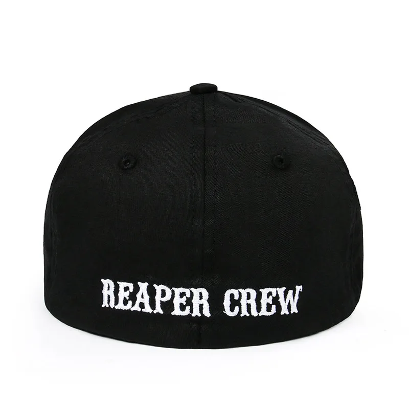Billige Takerlama SOA Sons of Anarchy für Reaper Crew Ausgestattet Baseballmütze Gestickter Hut Schwarz