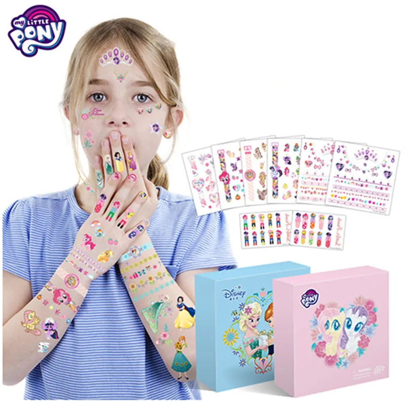 

15 pcs/lot My Little Pony girls diy cartoon Makeup box set nail stickers +Tattoo sticker +Stud drill Gift box set