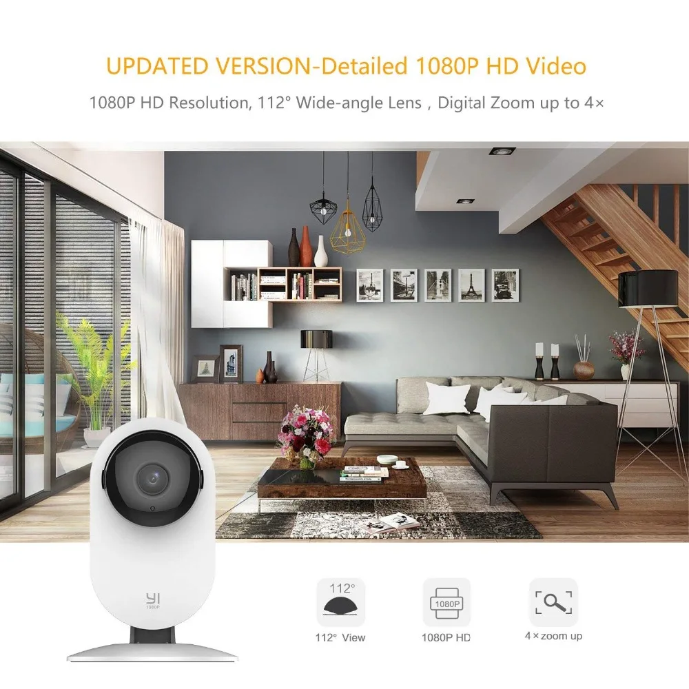 Домашняя камера YI 1080p Home Camera Режим ночной съемки Обнаружение движения