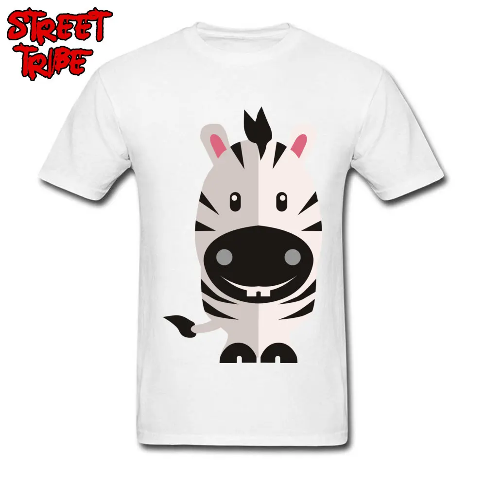 cute zebra T-Shirt for Men 3D Printed Mother Day T Shirt Short Sleeve 2018 New Fashion Clothing Shirt Crew Neck 100% Cotton cute zebra white