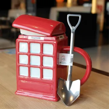 

Creative Mystery Dr Novel Police Box Square Mug Coffee Drink Milk Ceramics Cups Round Blue Festival Birthday Gift