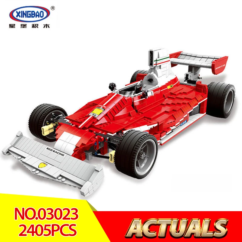 

XingBao 03023 Blocks 2405Pcs Genuine The Red Racing Car Set Building Blocks Bricks Educational Toys for Children Holiday Gifts