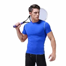 S-XXL Quick-dry Men Compression Shirts Sports Tight Fitness GYM Skins Base Layer Bodybuilding Fitness Running shirts Slim Tees