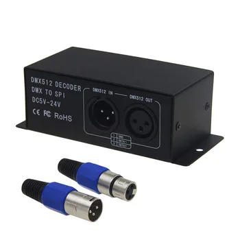 

DMX to SPI Decoder Controller for WS2812B WS2811 WS2812 SK6812 WS2801 WS2813 1903 6803 1809 LED Pixels Light Strip DC5V~24V ST26