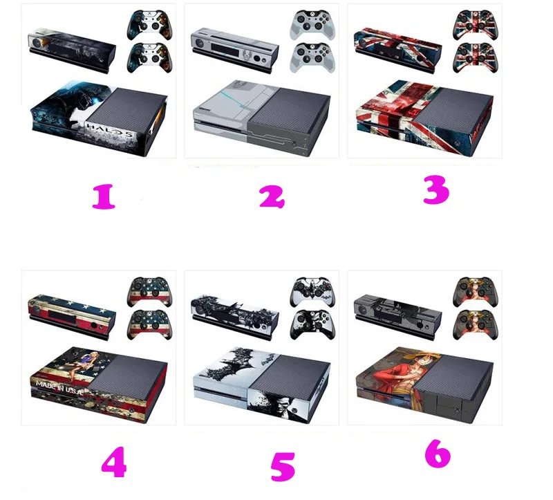 

30models Skin Sticker-s Protector Connector for Microsoft Xbox One Equnment and 2 controller skins Sticker-s for XBOXONE
