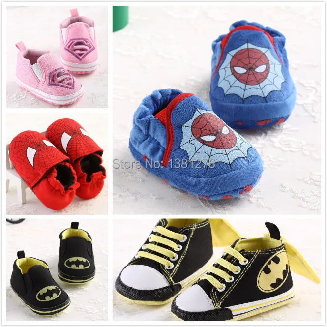 Soft Sole Baby Boy Pram Shoes Infant First Shoes Batman Trainers Newborn to 18 M