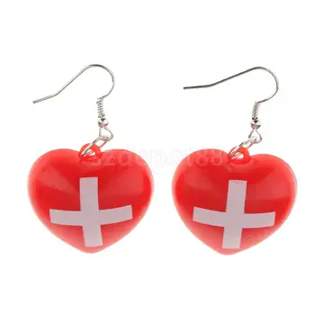 

Nurse Doctor Costume Accessory Cross Earring Hospital Honey Cosplay Dress Up