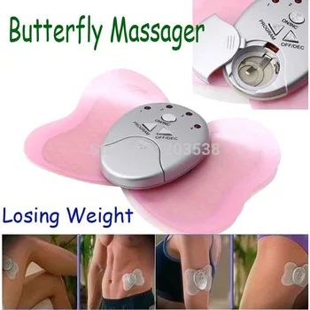 

electric butterfly massage pad mini Relax Massager Electronica Slimming Butterfly electronic Muscle Body Massager tool 5pcs/lot