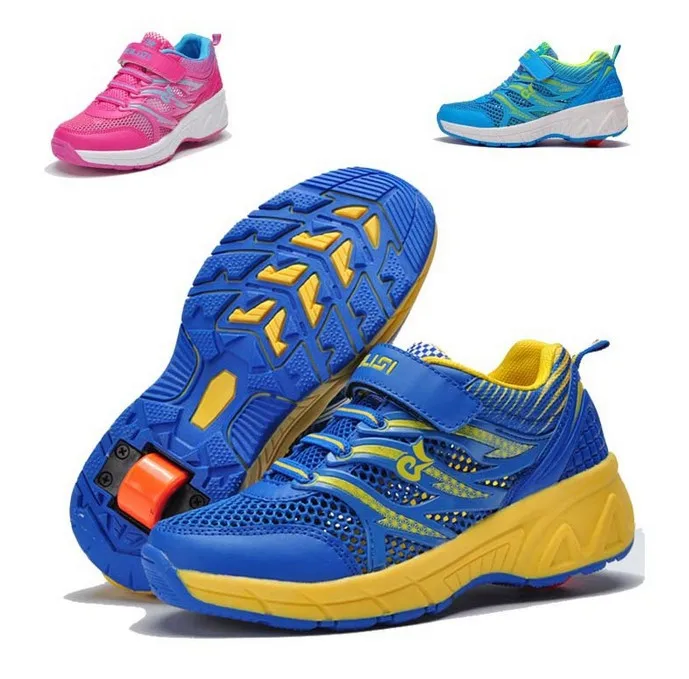 2015 Children Shoes Super Light Sneakers With Wheels Roller Skate Adult