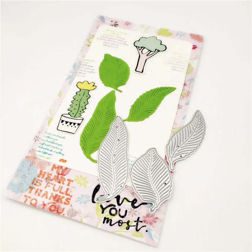 

AZSG Three leaves Cutting Dies For DIY Scrapbooking Die Decoretive Embossing Stencial DIY Decoative Cards Die Cutter