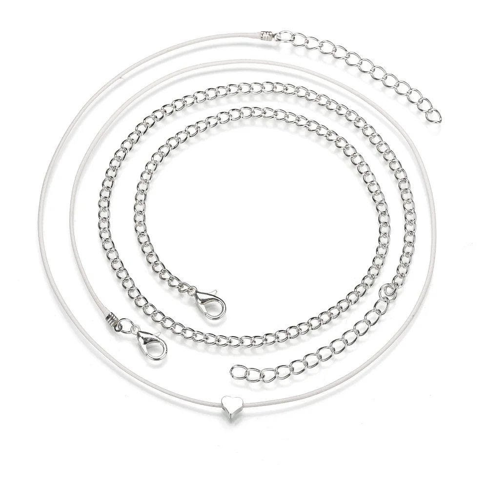 European Style Beach Love Heart Multi-layer Anklet Female Bohemian Heart-shaped Double-layer - Image 4