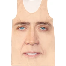 Nicolas Cage топ на бретельках гигантский с выдувным лицом Николя клетка 3d Принт футболки для женщин и мужчин топы модная одежда жилет