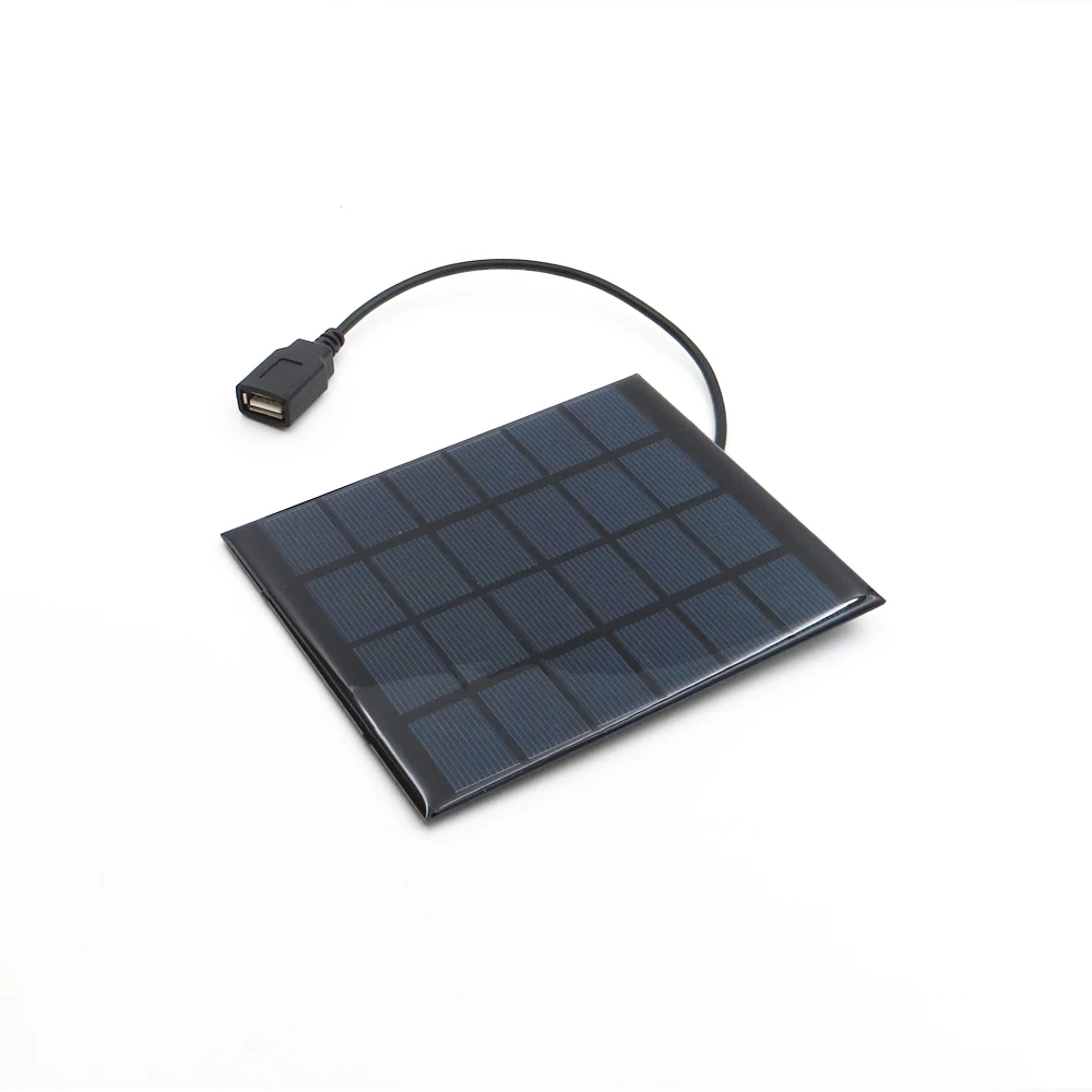 

2W 6V Outdoor USB Solar Panel Battery Charger with 30cm cable For Mobile Phone Polycrystalline Solar Cell 5V USB output