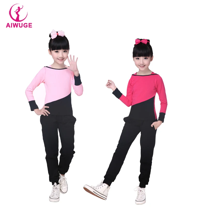 Lovely Boat Neck Dance Wear Casual Long Sleeve Tracksuits Children