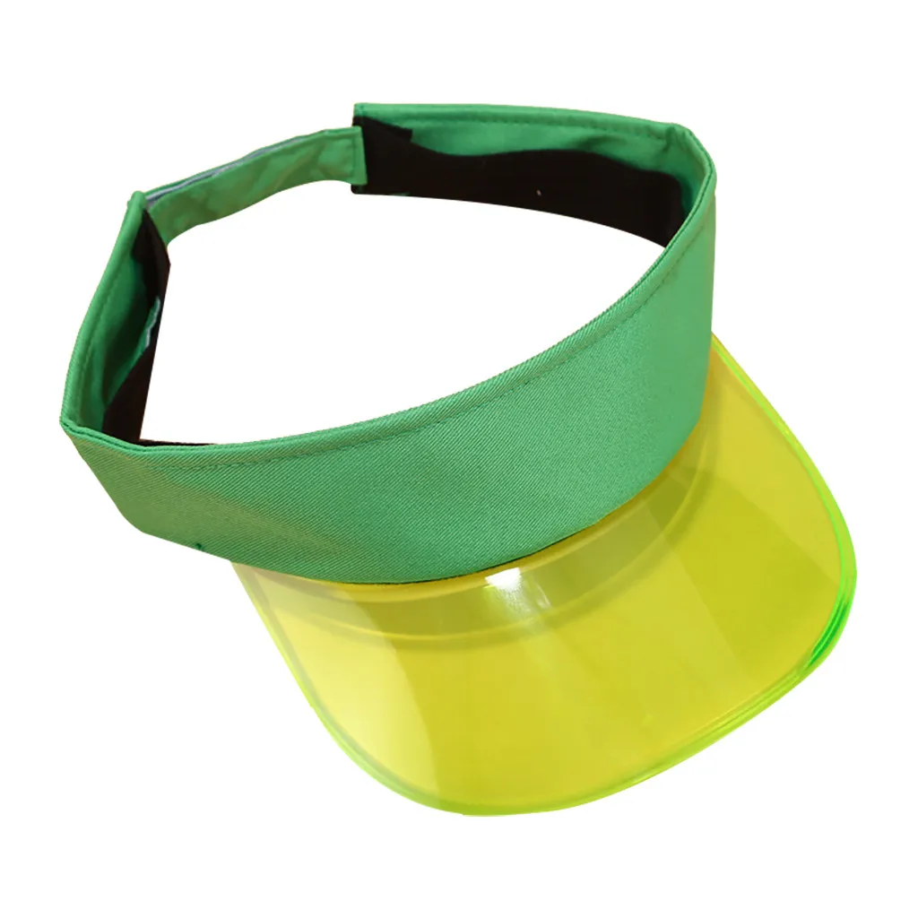 Женская шляпа козырек Женская Мужская шляпа от солнца прозрачный пластиковый козырек из ПВХ козырек велосипедный козырек летняя шляпа на липучке# P4 - Цвет: Зеленый