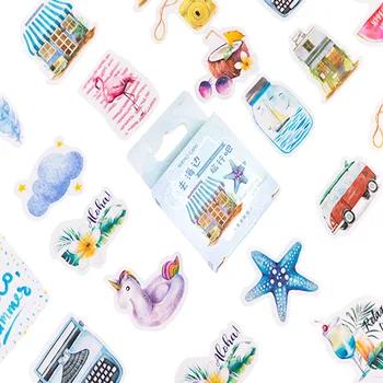 

20packs/lot Kawaii Go To The Beach Diary Decoration Stickers DIY Scarpbooking sealing Label Sticker Children Gift
