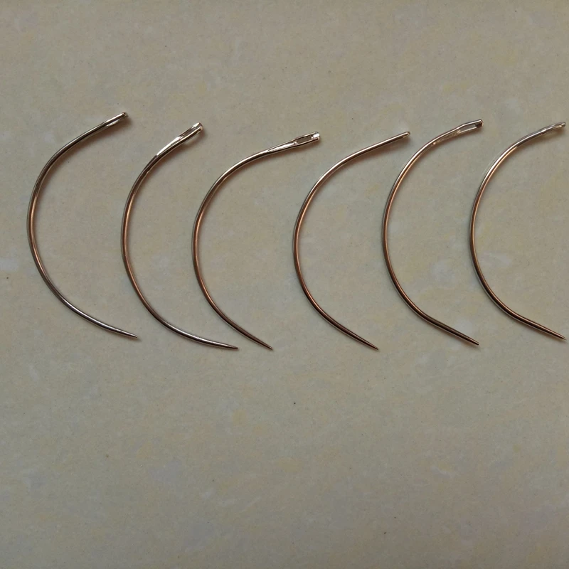 

48pcs/lot 9cm C-shaped Curved Hair Weaving Needles for Human Hair Wigs Making Sewing Needles