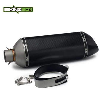

BIKINGBOY Universal Inlet 51mm Motorcycle Carbon Fiber Slip On Exhaust Muffler Pipe Escape End Motorbike Modified Full Set