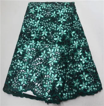 

Nigerian high school organza sequins lace embroidery materials, African lace fabric for party evening wear design