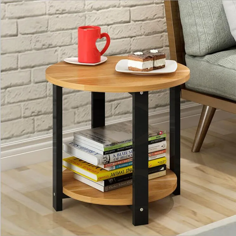 Nordic Coffee Table Round Bedside Table Home Furniture mesa de centro Living room Sofa Modern Wood Table With Storage Space