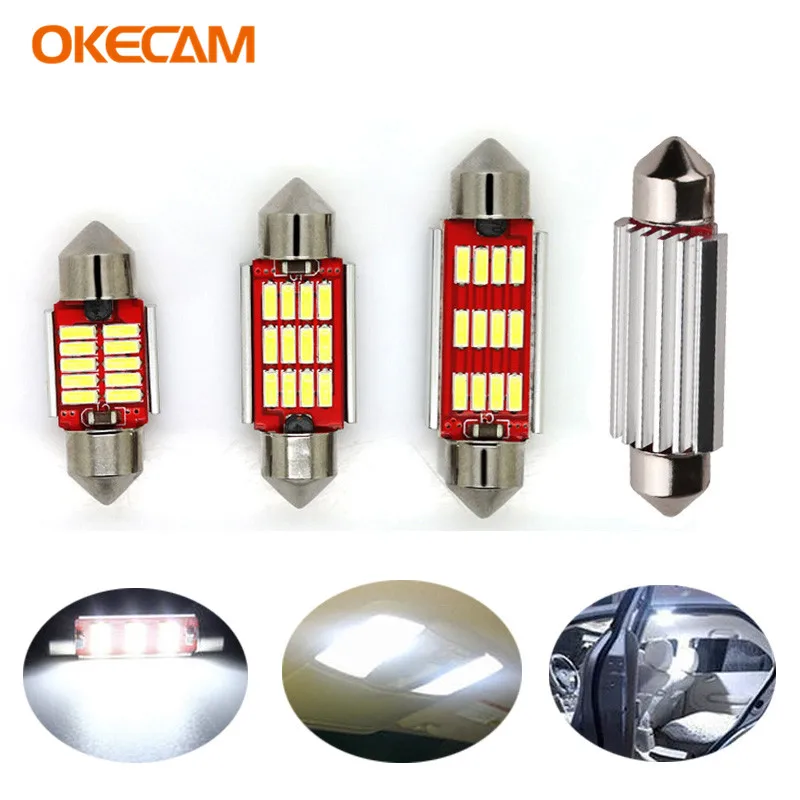 OKECAM 4 шт. белый C5W светодиодное освещение фестонного типа для автомобиля