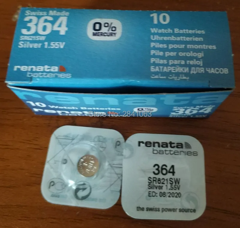 100Xrenata Серебряный оксид часы батарея 364 SR621SW 621 1 55 V 100% оригинальный бренд renata