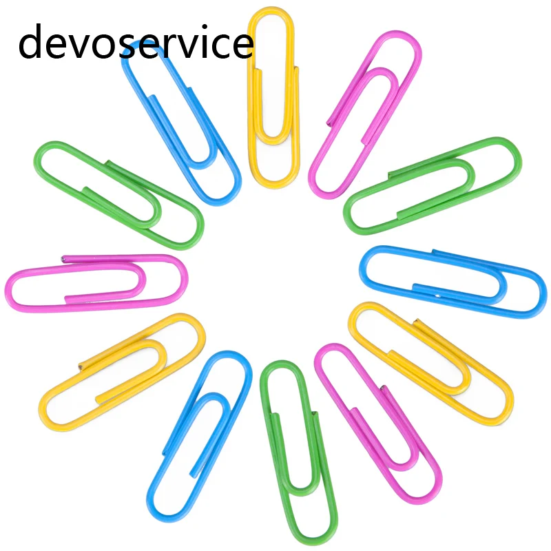 

Free Shipping 100PCS/Lot Colored Metal Paper Clips Notes Letter Bookmarks Stationery Office Supplies