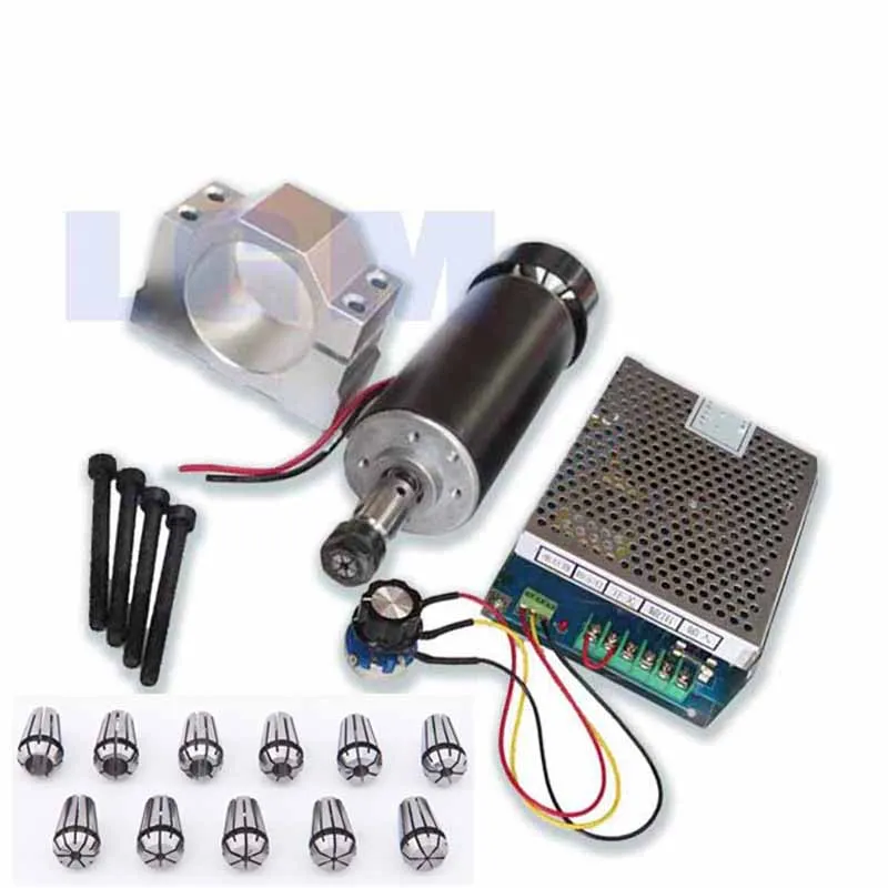 1set / 4pcs 500W CNC spindle motor + 500W Power supply + 52mm clamps
