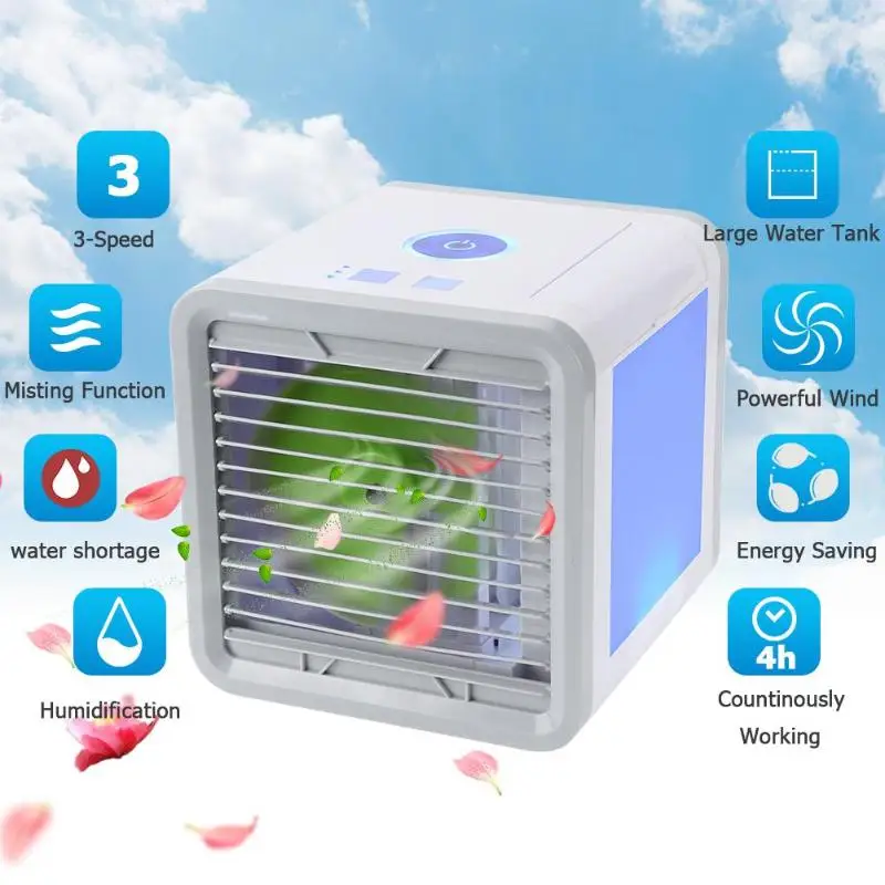 3 скорости USB портативный мини воздушный охладитель воздуха кондиционер Свет Увлажнитель очищает вентилятор воздушного охлаждения для домашнего офиса