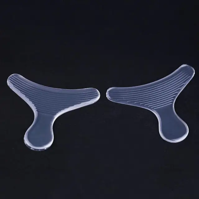 A pair of Heel Liners Soft Silicone T-shaped Food Shoes Sticker Slip Resistant Transparent Invisible Shoes Parts