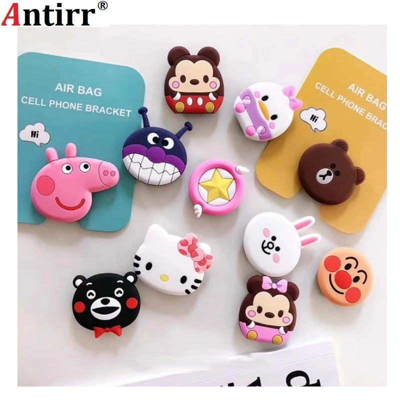 

New mobile phone bracket Cute hello kitty air bag Phone Expanding Stand Finger Holder For iPhone Sakura luna cat phone ring