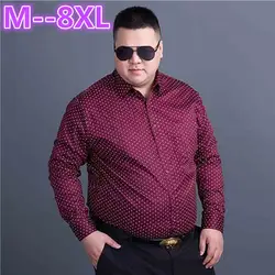 9XL 8XL 6xl 5xl 2018 Для мужчин модные Повседневное Длинные рукава рубашка с принтом Slim Fit мужской социальной платье в деловом стиле рубашка мягкие