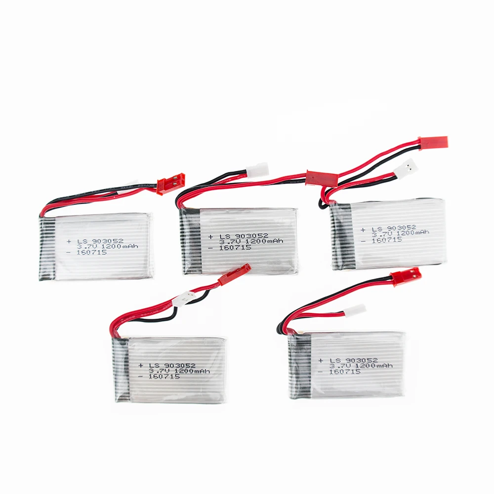 USB кабель зарядного устройства для Syma X5SW X5SC M18 H5P 3 7 в 1200 мАч 5 шт.|Перезаряжаемые