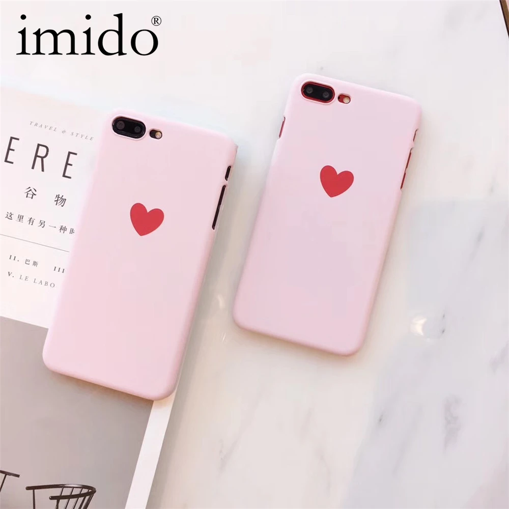 Pink Tema Lucu Cinta Hati Kartun Kasus Untuk IPhone 7 Kasus Untuk