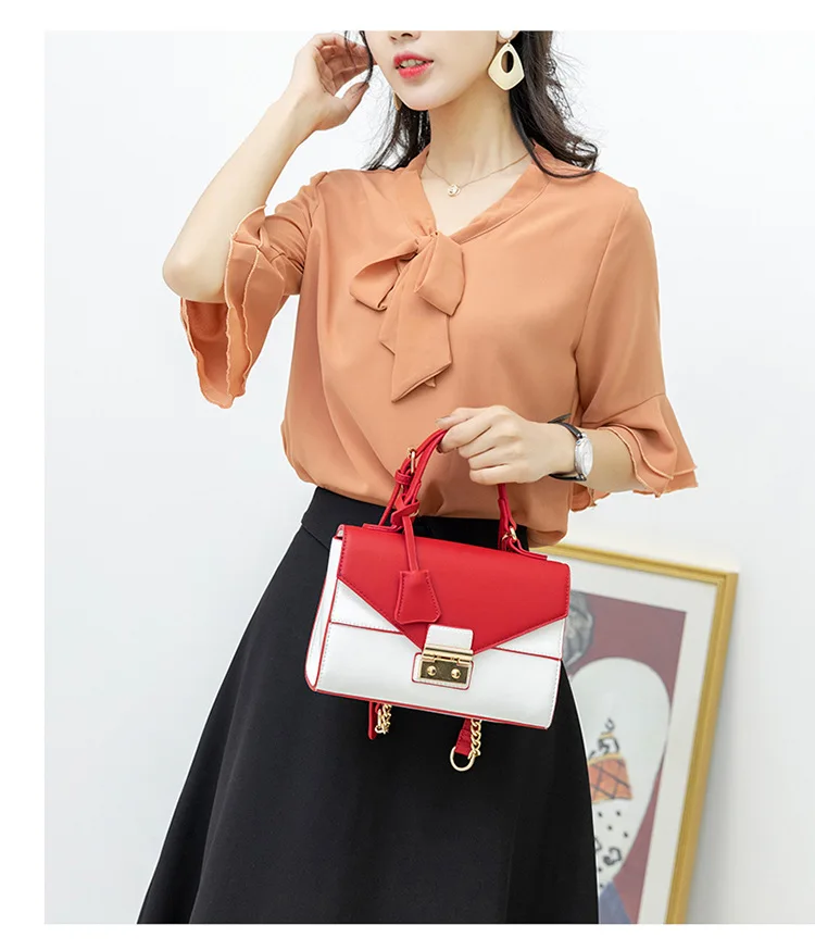 

2019 new fashion spring and summer diagonal cross color Korean version of the niche design bag shoulder diagonal package
