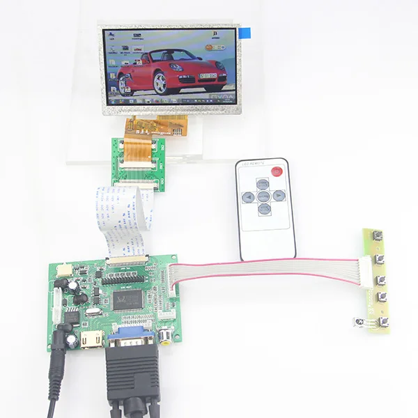 

HDMI VGA 2AV Controller Driver Board for 4.3" 480*272 HSD043I9W1 AT043TN24 LCD Display + Adapter cable