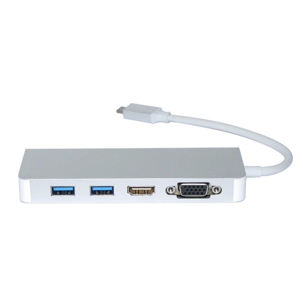 Тип C PD зарядки RJ45 сетевой порт 4 к HDMI VGA USB3.0 концентратор адаптер для Windows 10 Apple Mac OS lenovo huawei Xiaomi Asus hp